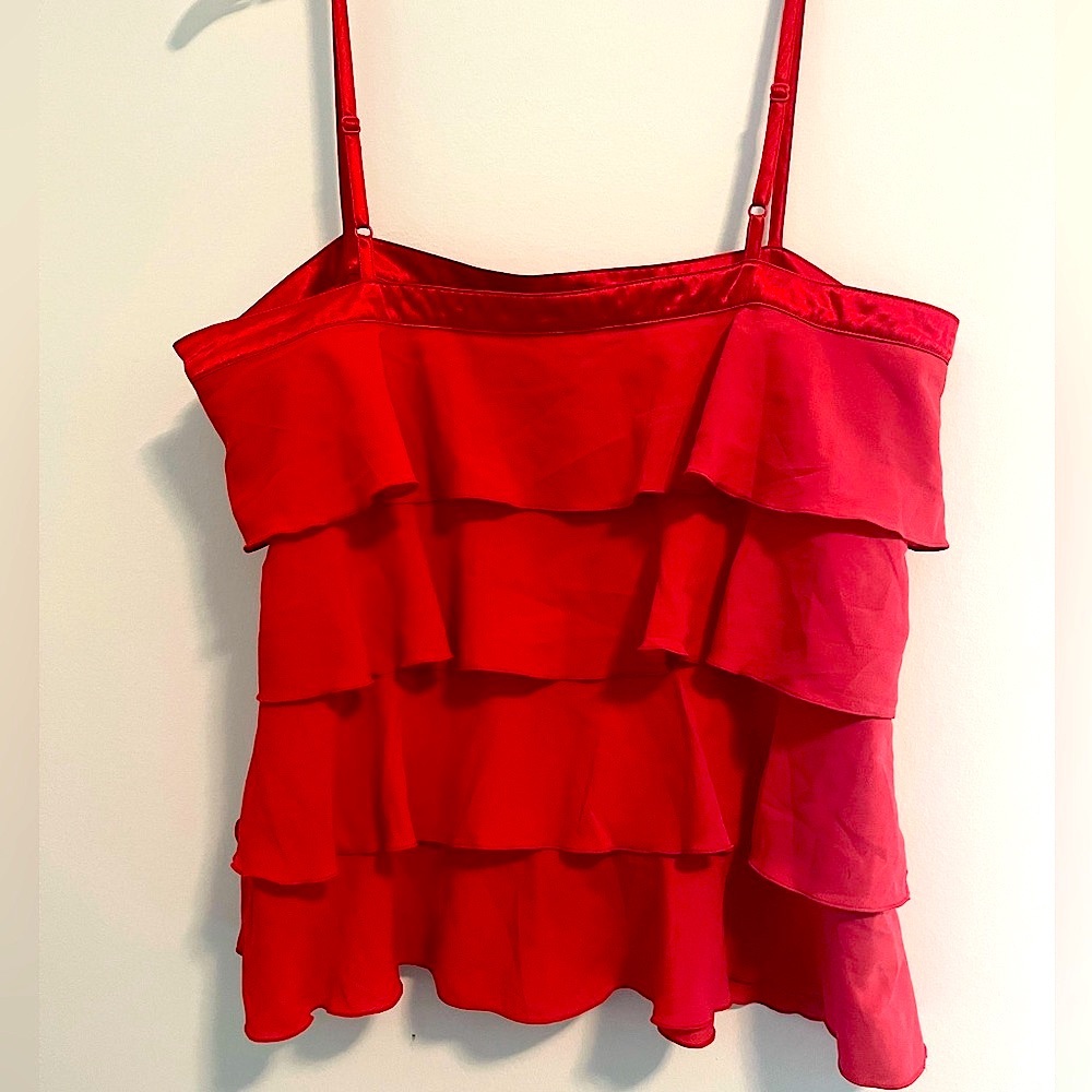 Orange Ruffled Women's Top - Picture 2 of 2